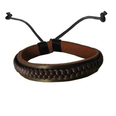 Mens Fashion Brown  Adjustable woven Fashion Bracelet 